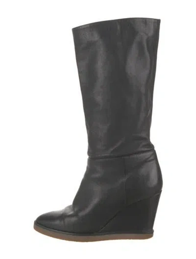 Pre-owned Tamara Mellon Leather Slouch Boots In Black