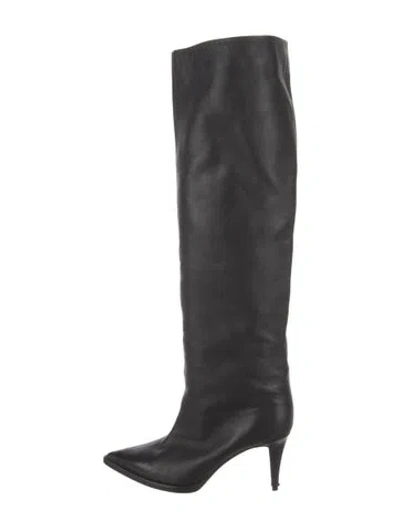 Pre-owned Tamara Mellon Leather Slouch Boots In Black