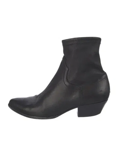 Pre-owned Tamara Mellon Leather Sock Boots In Black
