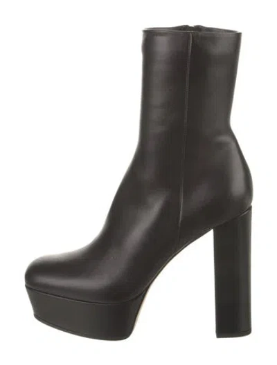 Pre-owned Tamara Mellon Leather Sock Boots In Black