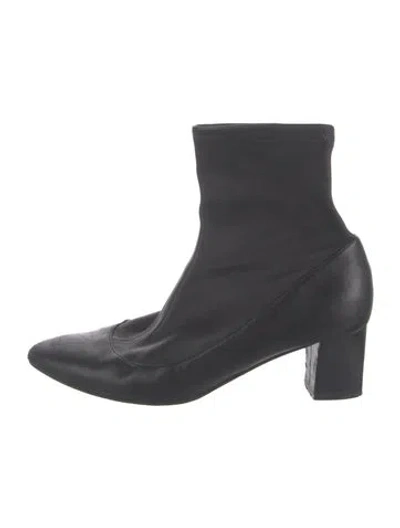 Pre-owned Tamara Mellon Leather Sock Boots In Black