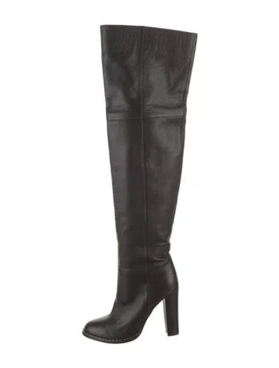 Pre-owned Tamara Mellon Leather Studded Accents Boots In Black