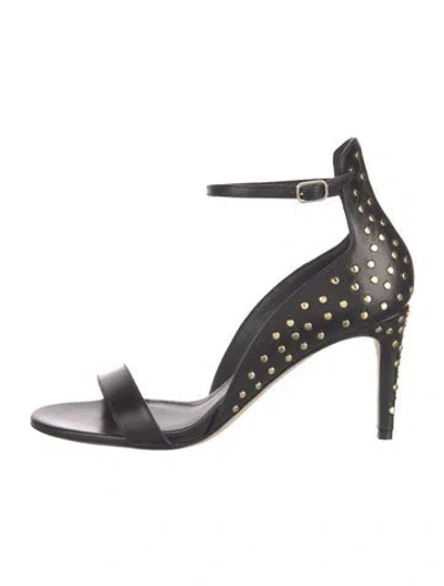 Pre-owned Tamara Mellon Leather Studded Accents Sandals In Black