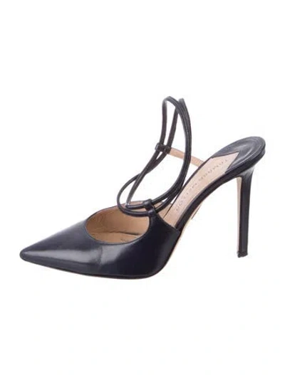 Pre-owned Tamara Mellon Leather T-strap Pumps In Blue