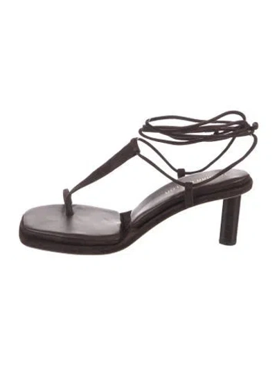 Pre-owned Tamara Mellon Leather T-strap Sandals In Brown