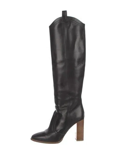Pre-owned Tamara Mellon Leather Western Boots In Black