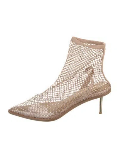 Pre-owned Tamara Mellon Mesh Crystal Embellishments Boots In Neutral