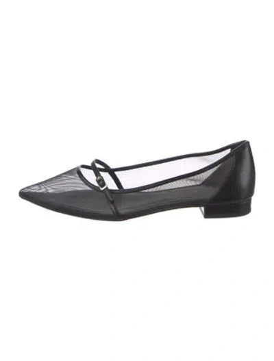 Pre-owned Tamara Mellon Mesh Mary Jane Flats In Black