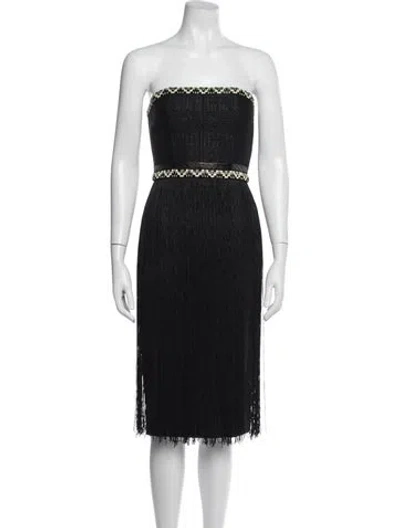 Pre-owned Tamara Mellon Nylon Midi Length Dress In Black