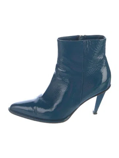 Pre-owned Tamara Mellon Patent Leather Boots In Blue