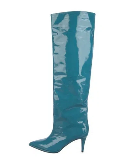 Pre-owned Tamara Mellon Patent Leather Boots In Blue