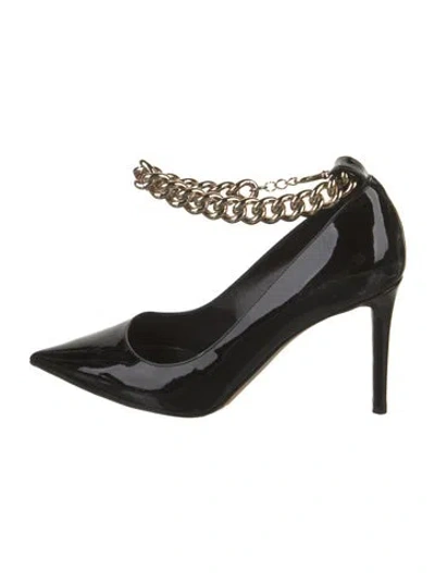 Pre-owned Tamara Mellon Patent Leather Chain-link Accents Pumps In Black
