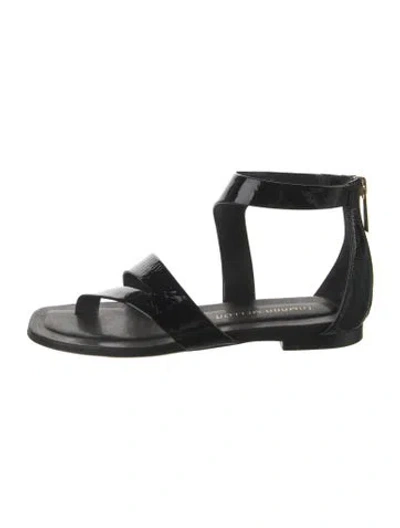 Pre-owned Tamara Mellon Patent Leather Gladiator Sandals In Black