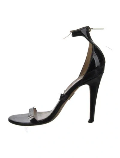 Pre-owned Tamara Mellon Patent Leather Sandals In Black