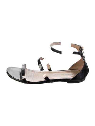 Pre-owned Tamara Mellon Patent Leather Sandals In Black