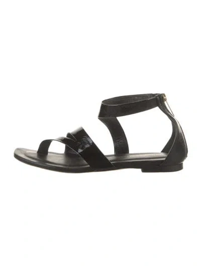 Pre-owned Tamara Mellon Patent Leather Sandals In Black