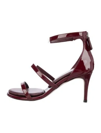 Pre-owned Tamara Mellon Patent Leather Sandals In Burgundy