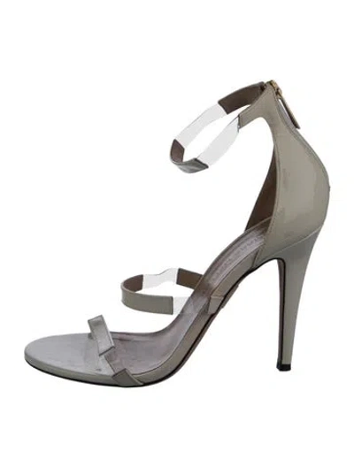 Pre-owned Tamara Mellon Patent Leather Sandals In Neutrals