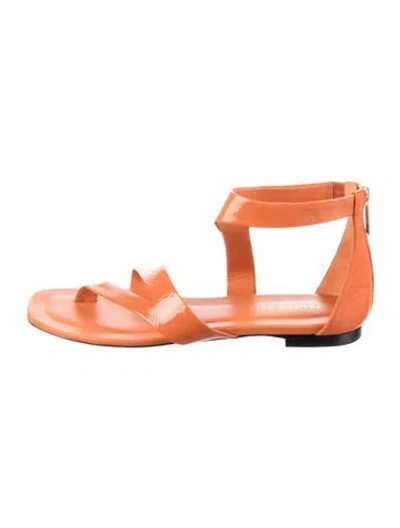 Pre-owned Tamara Mellon Patent Leather Sandals In Orange