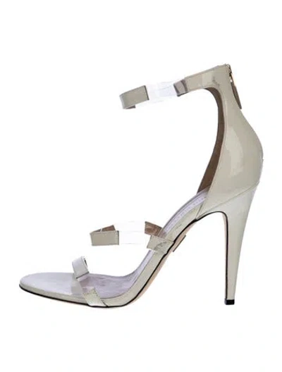 Pre-owned Tamara Mellon Patent Leather Sandals In White