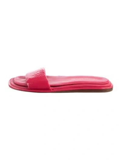 Pre-owned Tamara Mellon Patent Leather Slides In Pink