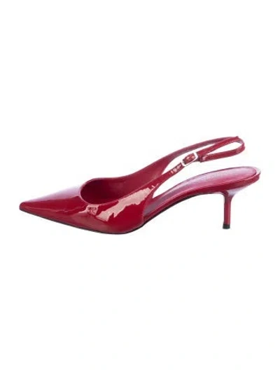 Pre-owned Tamara Mellon Patent Leather Slingback Flats In Red