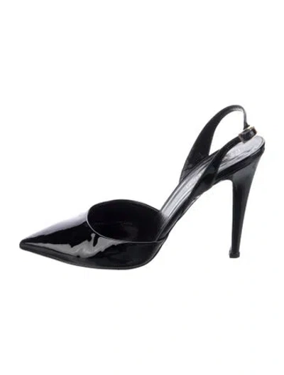 Pre-owned Tamara Mellon Patent Leather Slingback Pumps In Black