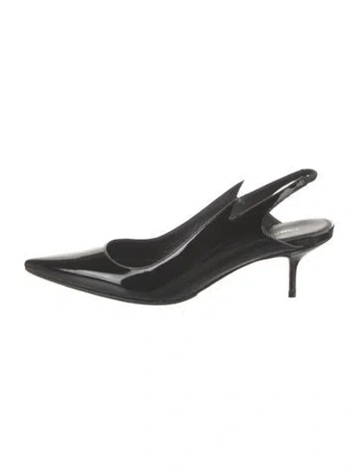 Pre-owned Tamara Mellon Patent Leather Slingback Pumps In Black