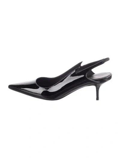 Pre-owned Tamara Mellon Patent Leather Slingback Pumps In Black
