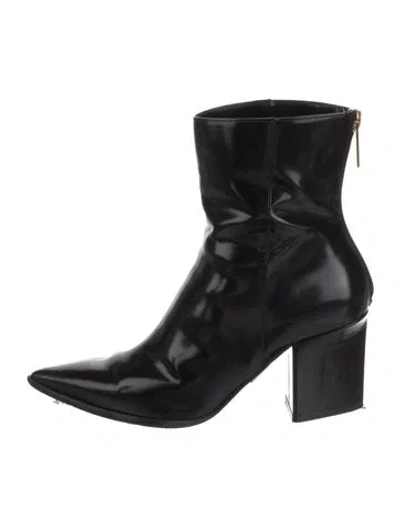 Pre-owned Tamara Mellon Patent Leather Sock Boots In Black