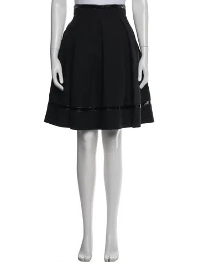 Pre-owned Tamara Mellon Pleated Accents Midi Length Skirt In Black