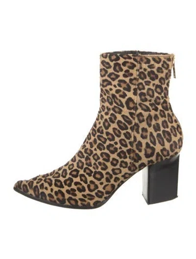 Pre-owned Tamara Mellon Ponyhair Animal Print Boots In Brown