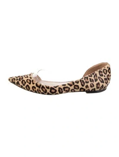 Pre-owned Tamara Mellon Ponyhair Animal Print D'orsay Flats