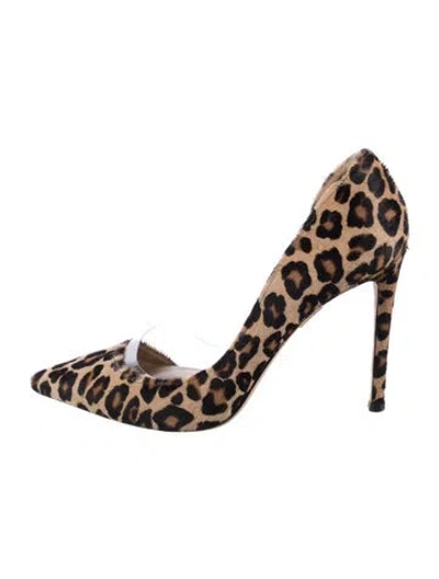Pre-owned Tamara Mellon Ponyhair Animal Print D'orsay Pumps In Neutral