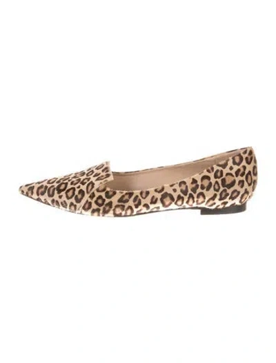 Pre-owned Tamara Mellon Ponyhair Animal Print Loafers In Brown