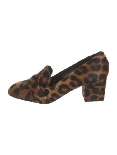 Pre-owned Tamara Mellon Ponyhair Animal Print Pumps In Brown