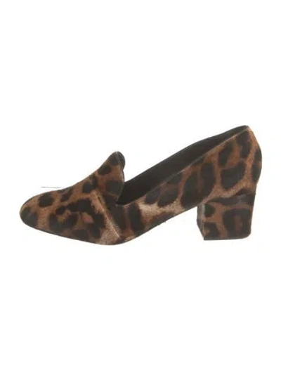 Pre-owned Tamara Mellon Ponyhair Animal Print Pumps In Brown