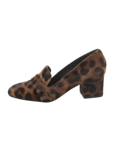 Pre-owned Tamara Mellon Ponyhair Animal Print Pumps In Brown