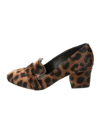 Pre-owned Tamara Mellon Ponyhair Animal Print Pumps In Brown