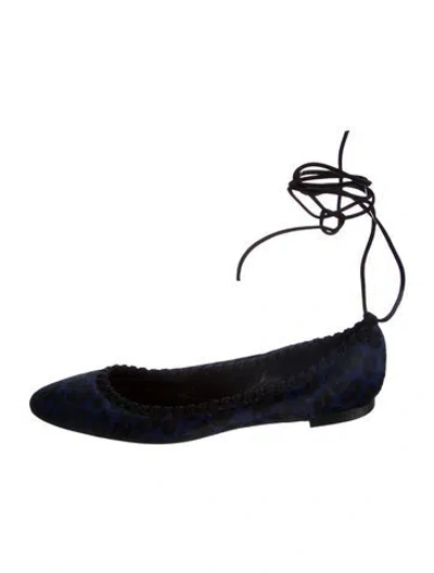 Pre-owned Tamara Mellon Ponyhair Ballet Flats In Black