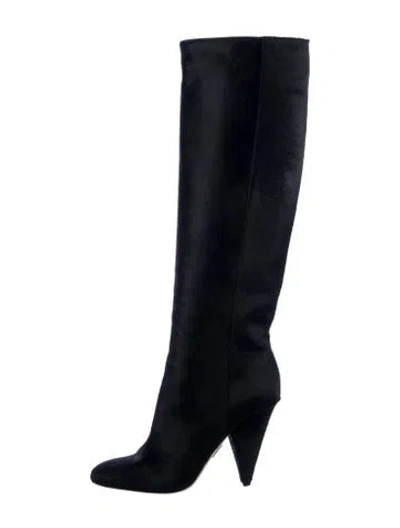 Pre-owned Tamara Mellon Ponyhair Boots In Black/blue