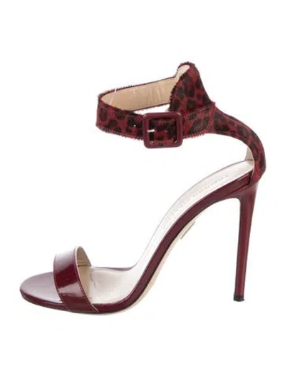 Pre-owned Tamara Mellon Ponyhair Sandals In Red