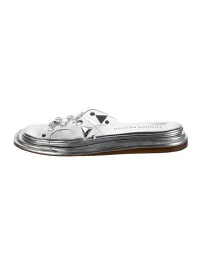 Pre-owned Tamara Mellon Pvc Crystal Embellishments Slides In Clear/silver
