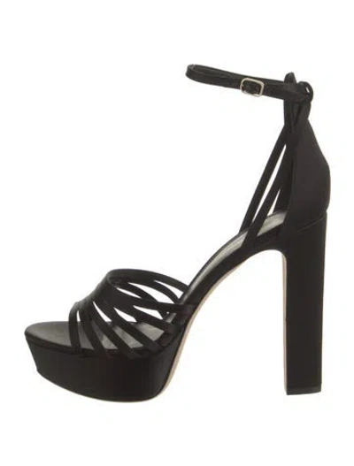Pre-owned Tamara Mellon Satin Sandals In Black