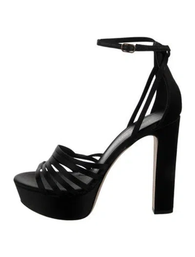 Pre-owned Tamara Mellon Satin Sandals In Black