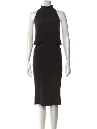 Pre-owned Tamara Mellon Silk Knee-length Dress In Black