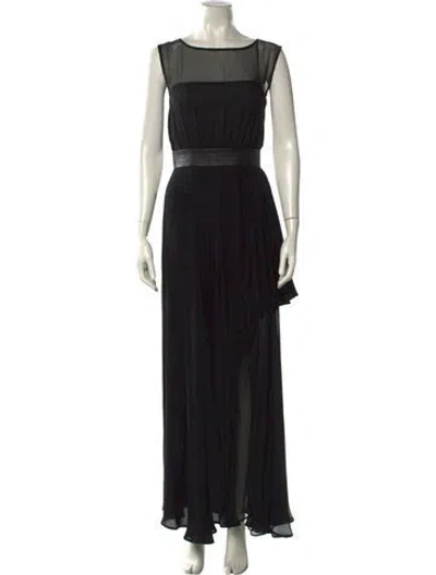 Pre-owned Tamara Mellon Silk Long Dress In Black