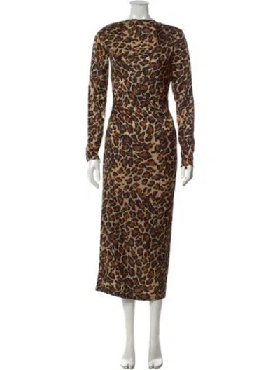 Pre-owned Tamara Mellon Silk Long Dress In Brown