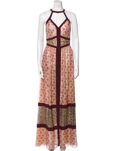 Pre-owned Tamara Mellon Silk Long Dress In Neutral