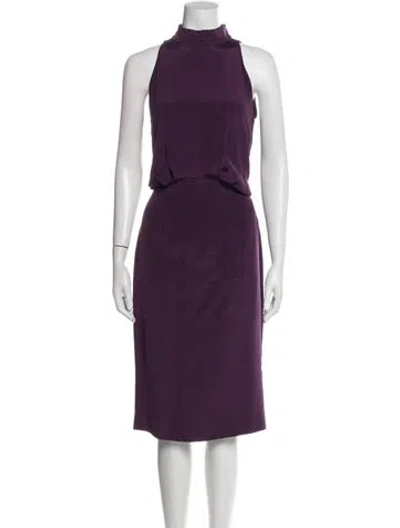 Pre-owned Tamara Mellon Silk Midi Length Dress In Purple